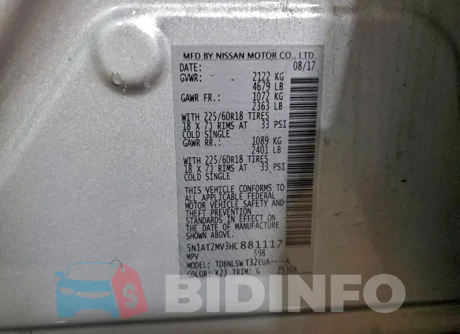 5N1AT2MV3HC881117 Photo# 13