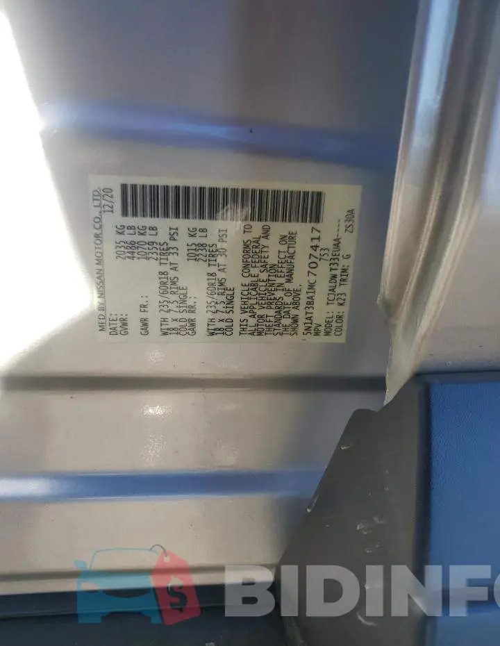 5N1AT3BA1MC707417 Photo# 13