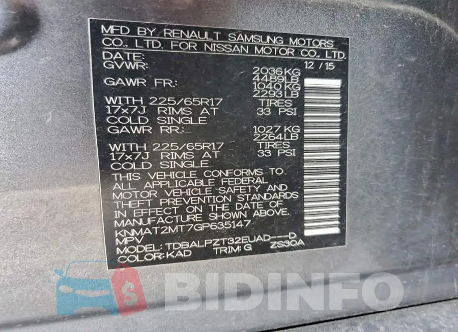 KNMAT2MT7GP635147 Photo# 12