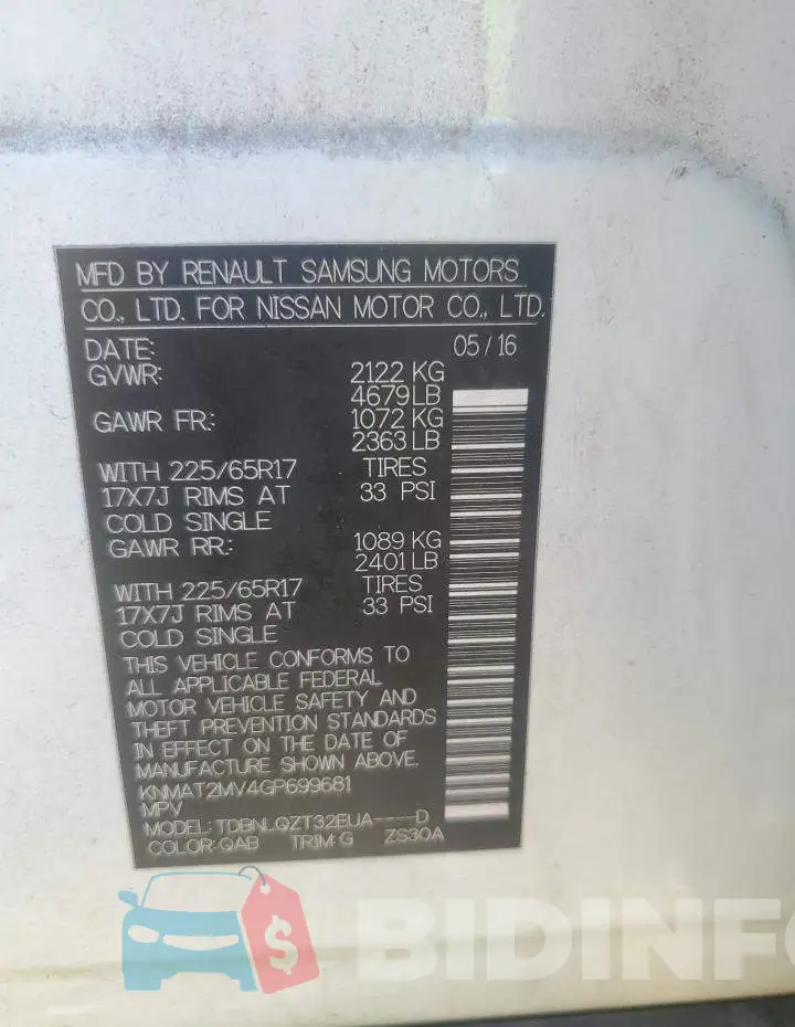 KNMAT2MV4GP699681 Photo# 13
