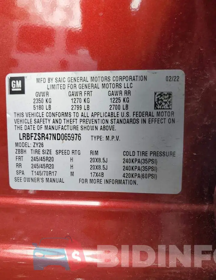 LRBFZSR47ND065976 Photo# 12