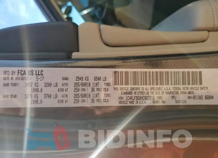 1C4RJFBG0HC867216 Photo# 13