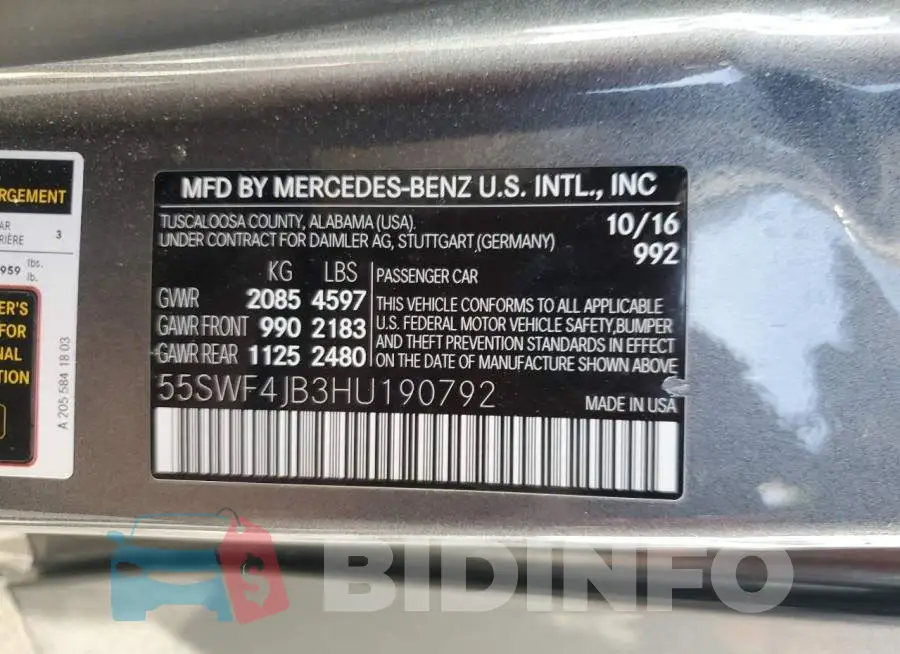 55SWF4JB3HU190792 Photo# 12