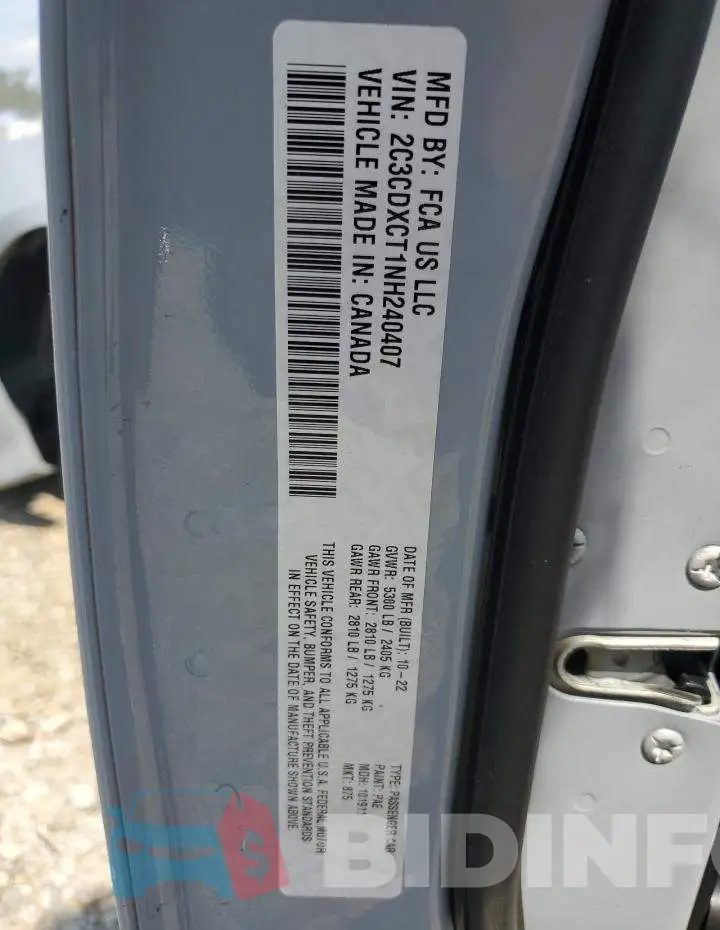 2C3CDXCT1NH240407 Photo# 13
