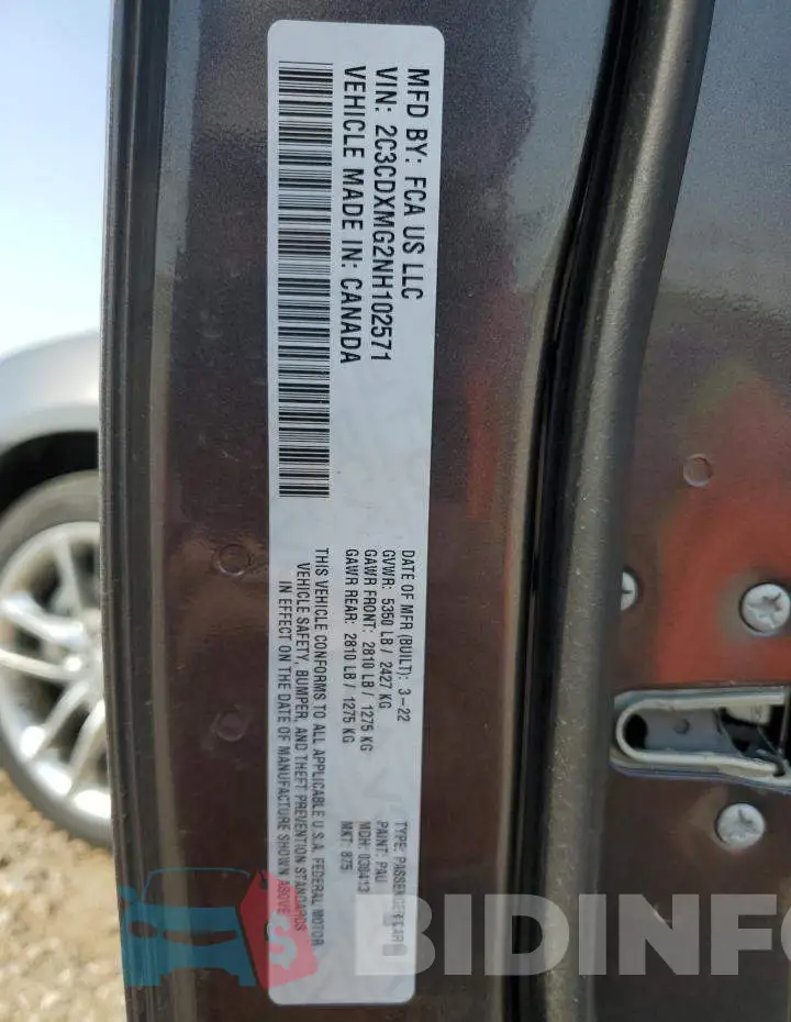 2C3CDXMG2NH102571 Photo# 12