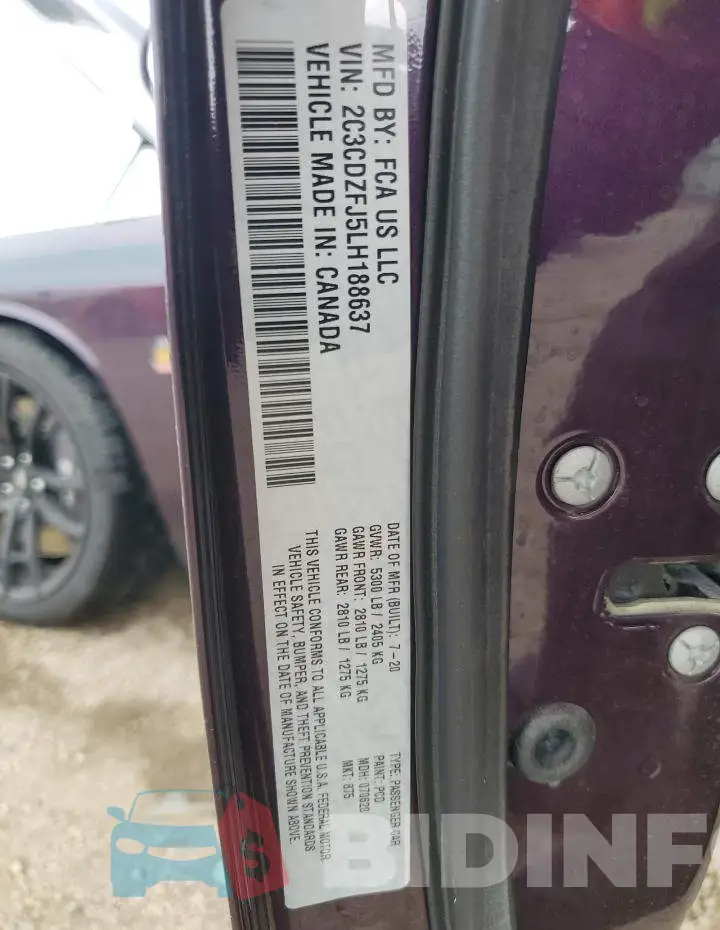 2C3CDZFJ5LH188637 Photo# 12