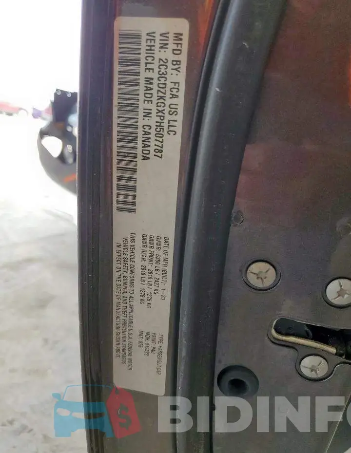 2C3CDZKGXPH507787 Photo# 12