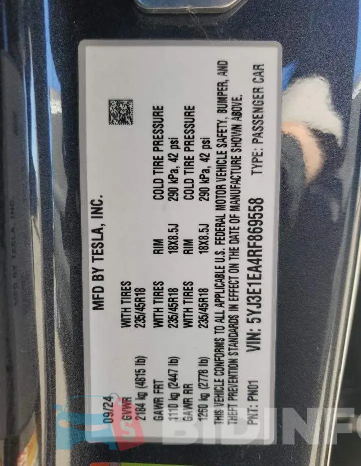 5YJ3E1EA4RF869558 Photo# 12
