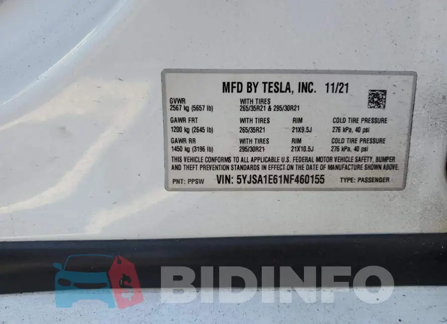 5YJSA1E61NF460155 Photo# 12