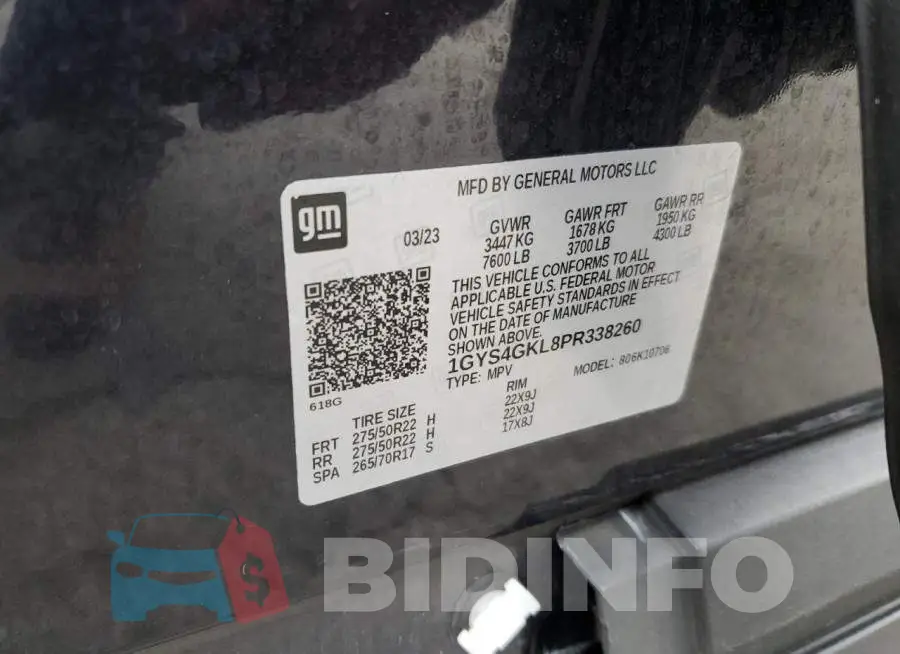 1GYS4GKL8PR338260 Photo# 13