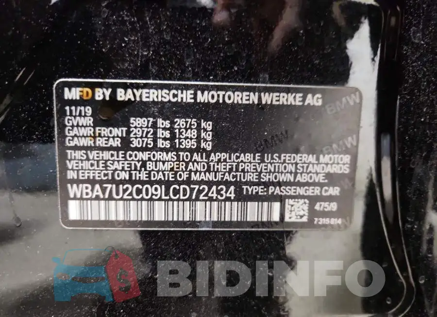 WBA7U2C09LCD72434 Photo# 12