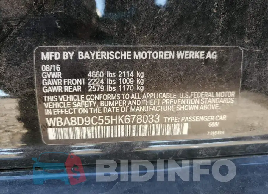 WBA8D9C55HK678033 Photo# 12