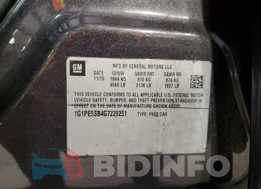 1G1PE5SB4G7228251 Photo# 13