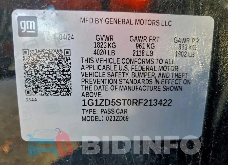 1G1ZD5ST0RF213422 Photo# 12