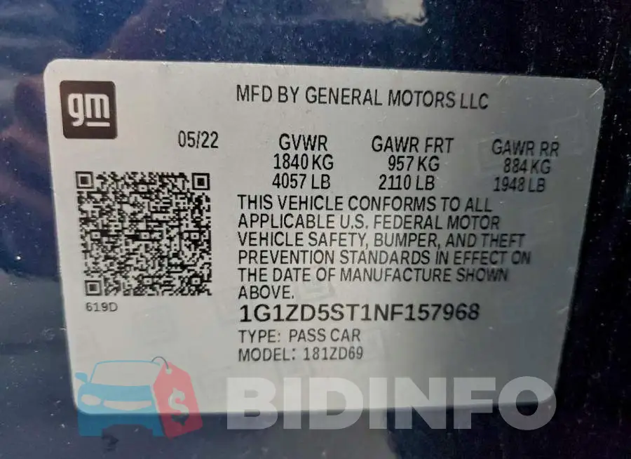 1G1ZD5ST1NF157968 Photo# 12