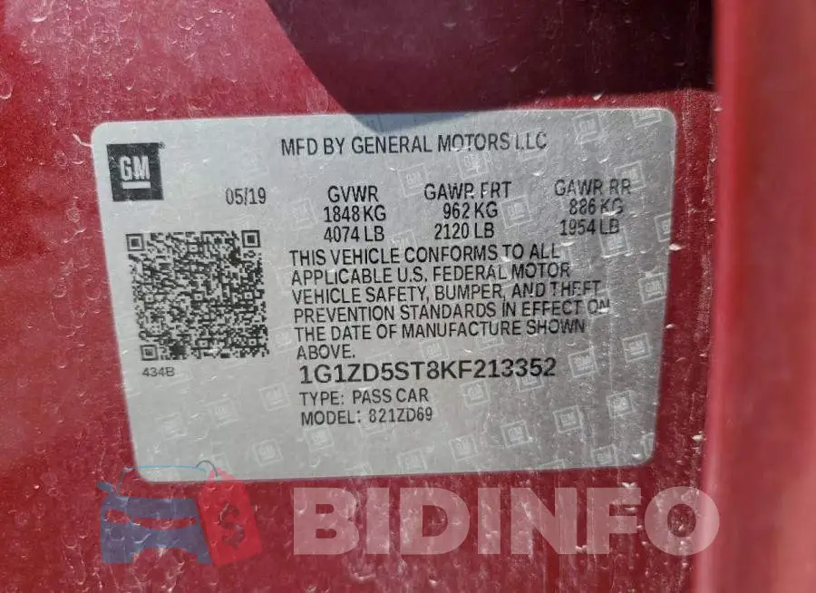 1G1ZD5ST8KF213352 Photo# 12