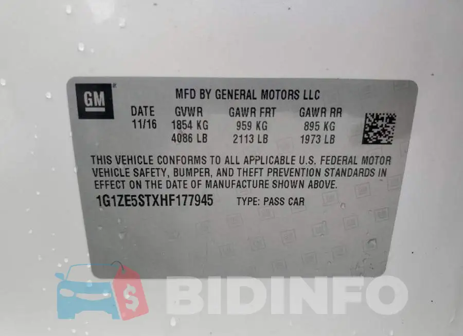 1G1ZE5STXHF177945 Photo# 12