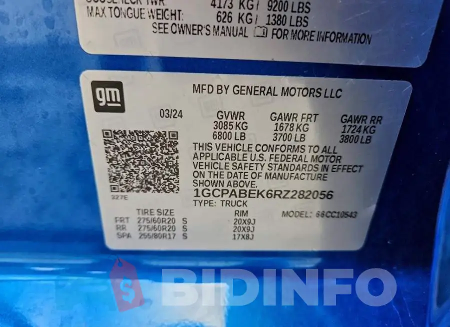 1GCPABEK6RZ282056 Photo# 13