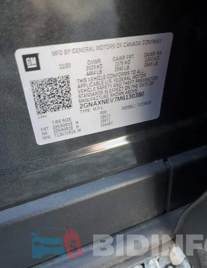 2GNAXNEV7M6130380 Photo# 13