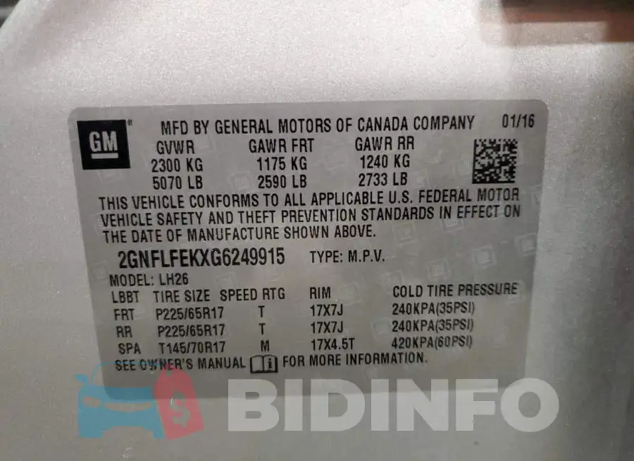 2GNFLFEKXG6249915 Photo# 13