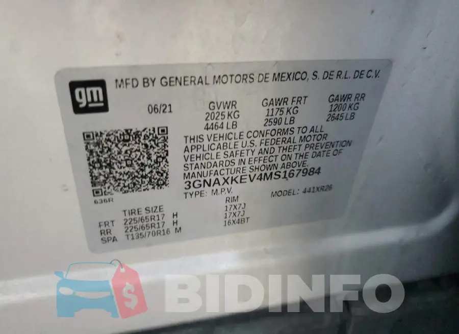 3GNAXKEV4MS167984 Photo# 13