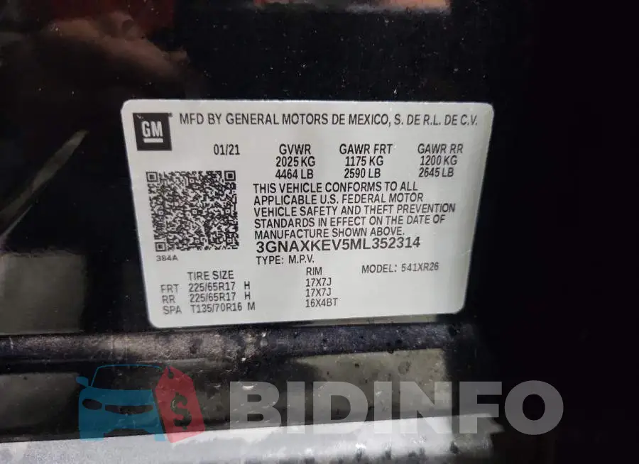 3GNAXKEV5ML352314 Photo# 12