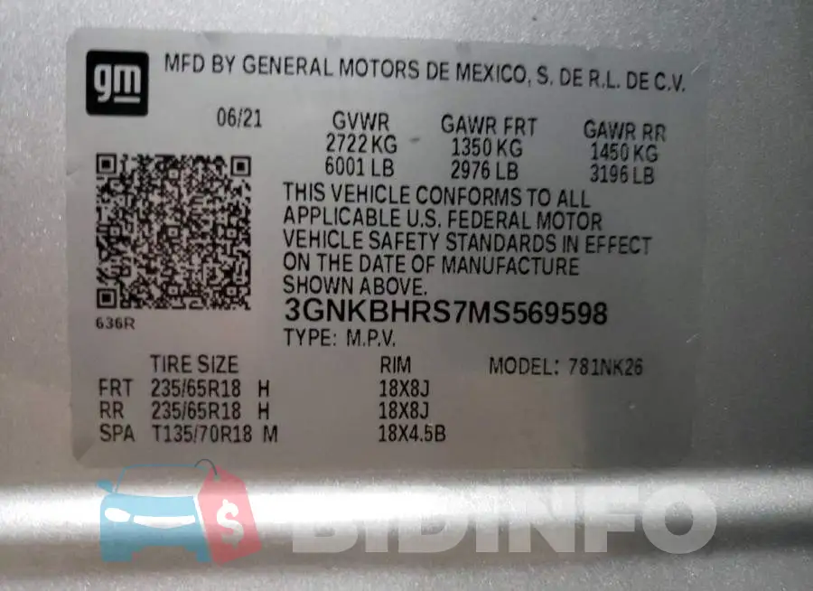 3GNKBHRS7MS569598 Photo# 13