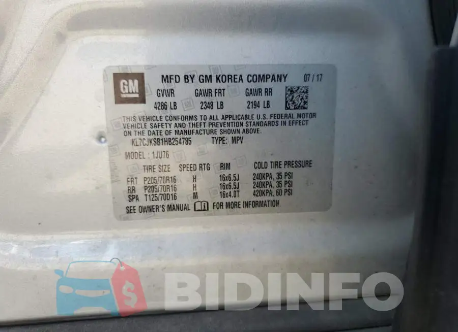 KL7CJKSB1HB254785 Photo# 12