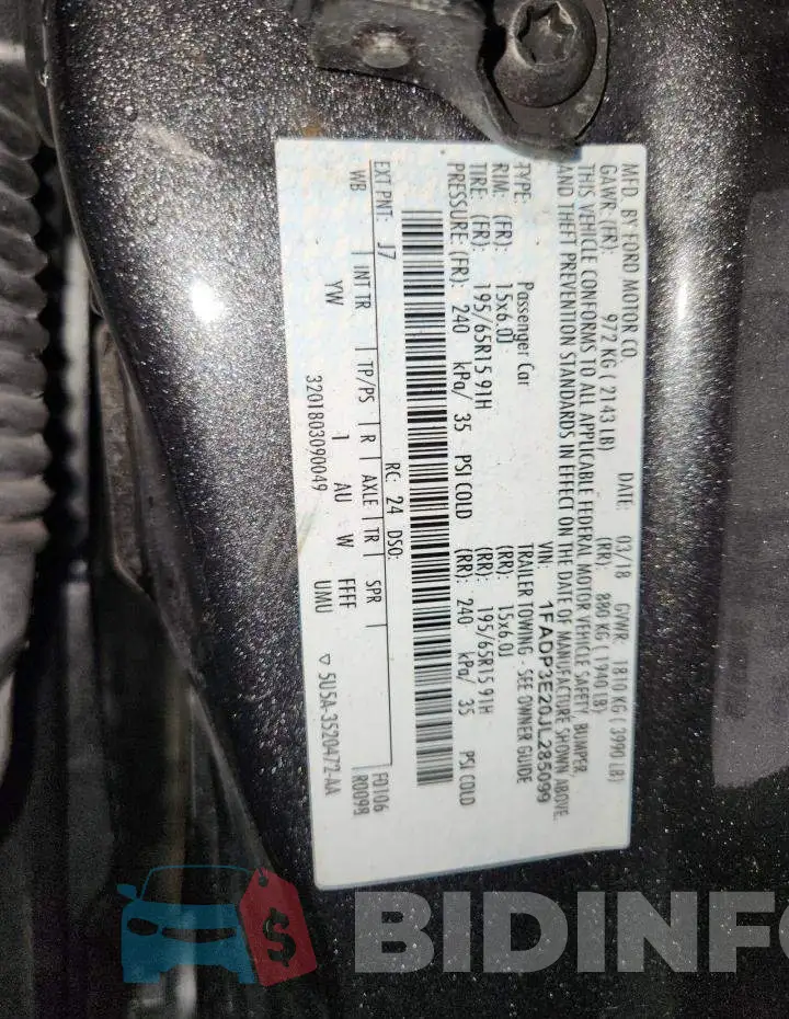 1FADP3E20JL285099 Photo# 12