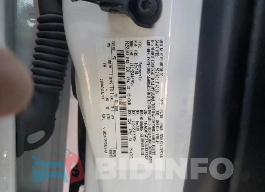 1FADP3F25JL327927 Photo# 12