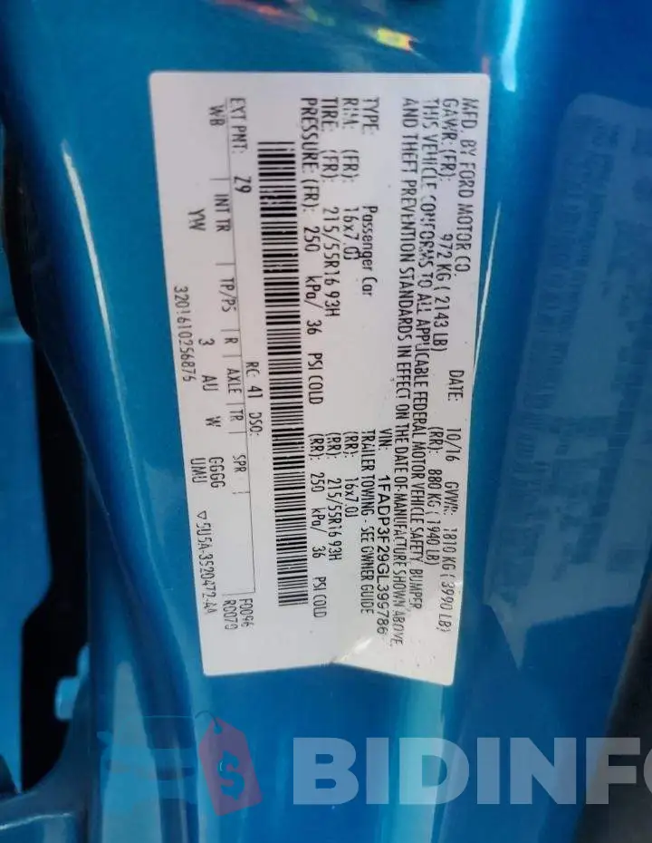 1FADP3F29GL399786 Photo# 12