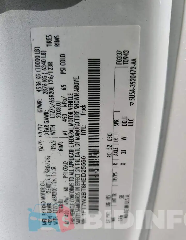 1FT7W2BT8HED25560 Photo# 13