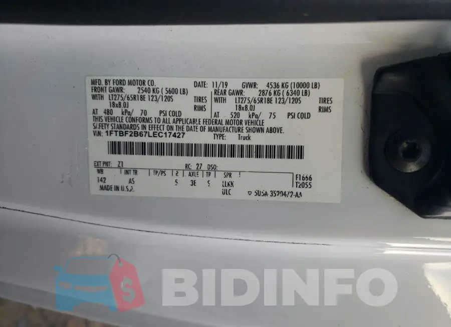 1FTBF2B67LEC17427 Photo# 12