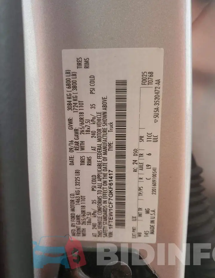 1FTEW1CF7GKF61417 Photo# 12