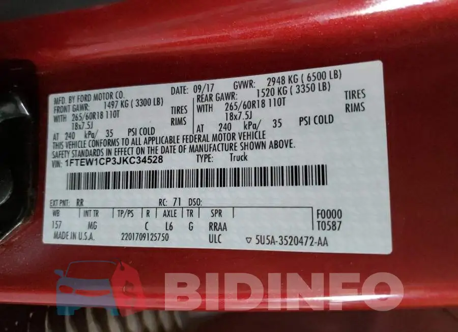 1FTEW1CP3JKC34528 Photo# 12