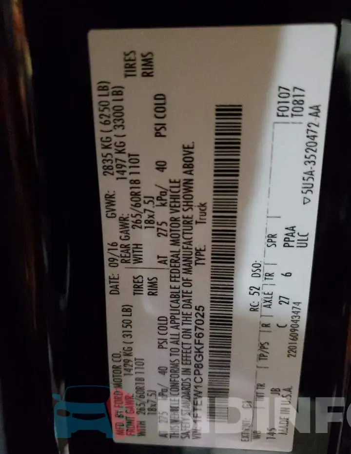 1FTEW1CP8GKF67025 Photo# 12