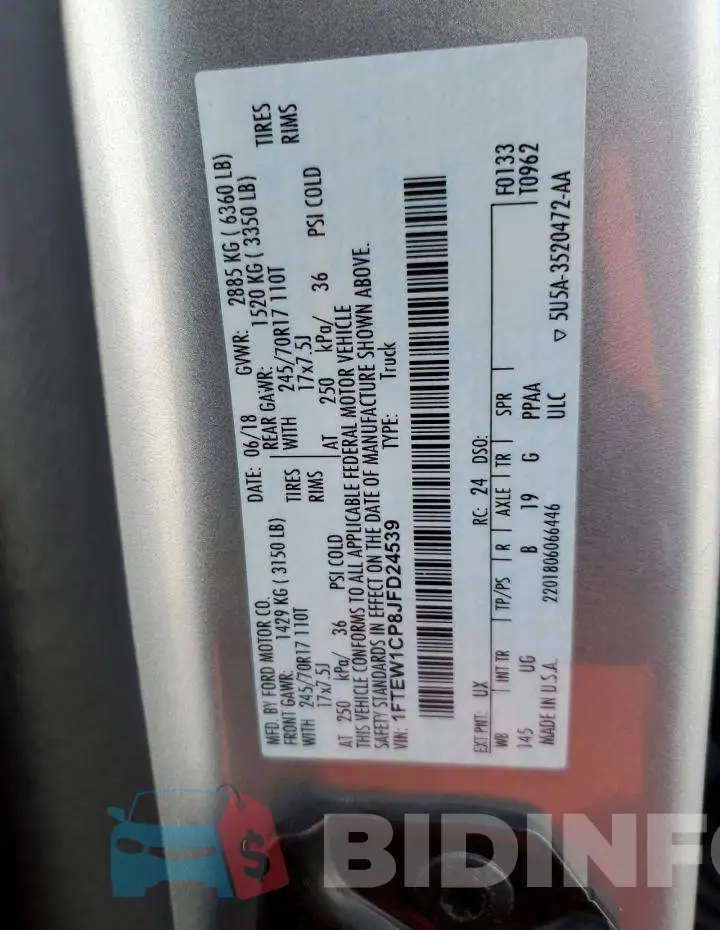 1FTEW1CP8JFD24539 Photo# 12