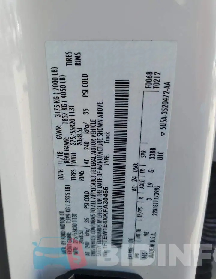 1FTEW1E4XKFA30466 Photo# 12