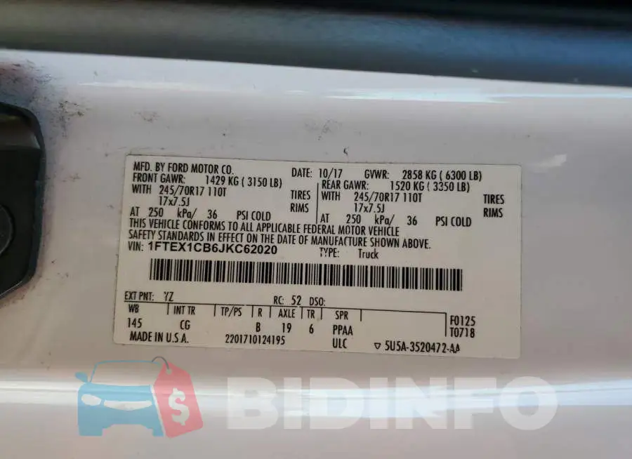 1FTEX1CB6JKC62020 Photo# 12