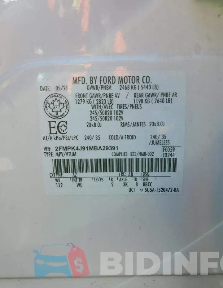 2FMPK4J91MBA29391 Photo# 13
