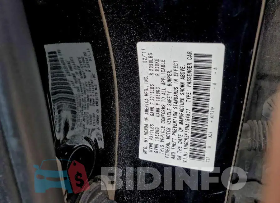 1HGCR2F78HA164607 Photo# 12