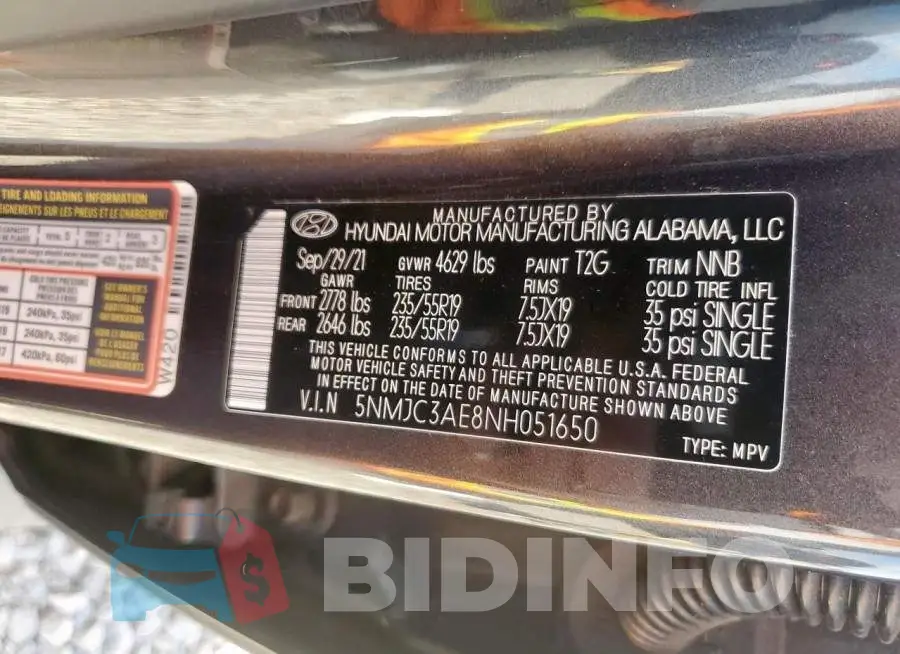 5NMJC3AE8NH051650 Photo# 12