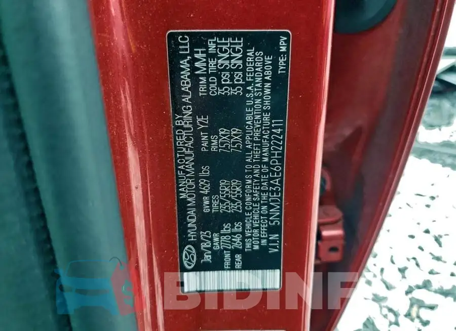5NMJE3AE6PH222411 Photo# 14
