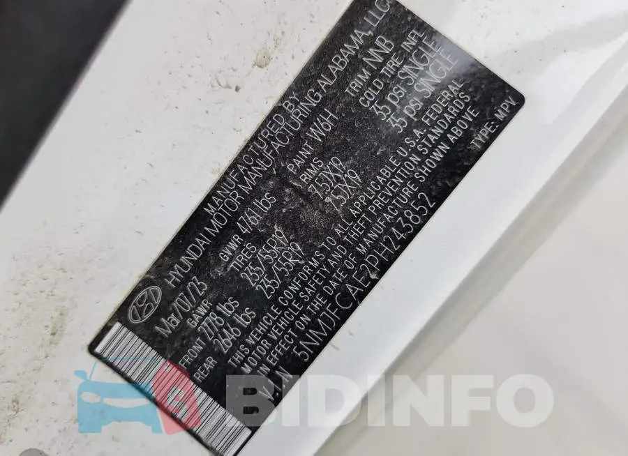 5NMJFCAE2PH243852 Photo# 13