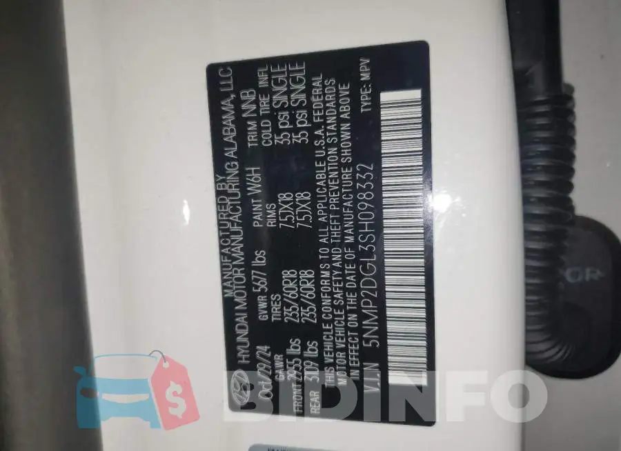 5NMP2DGL3SH098332 Photo# 14