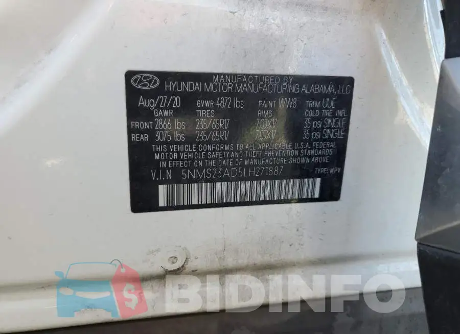 5NMS23AD5LH271887 Photo# 12