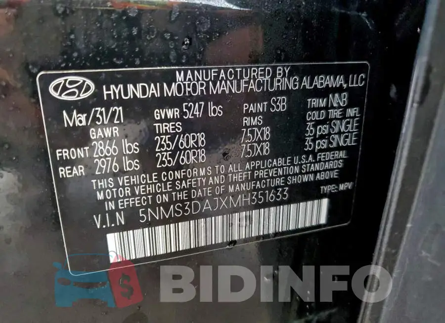 5NMS3DAJXMH351633 Photo# 12