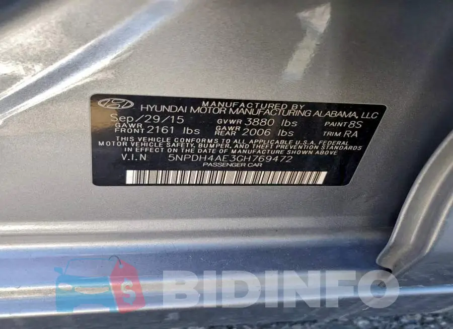 5NPDH4AE3GH769472 Photo# 12