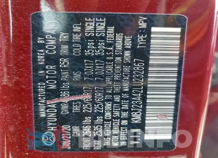 KM8J23A42LU232867 Photo# 14