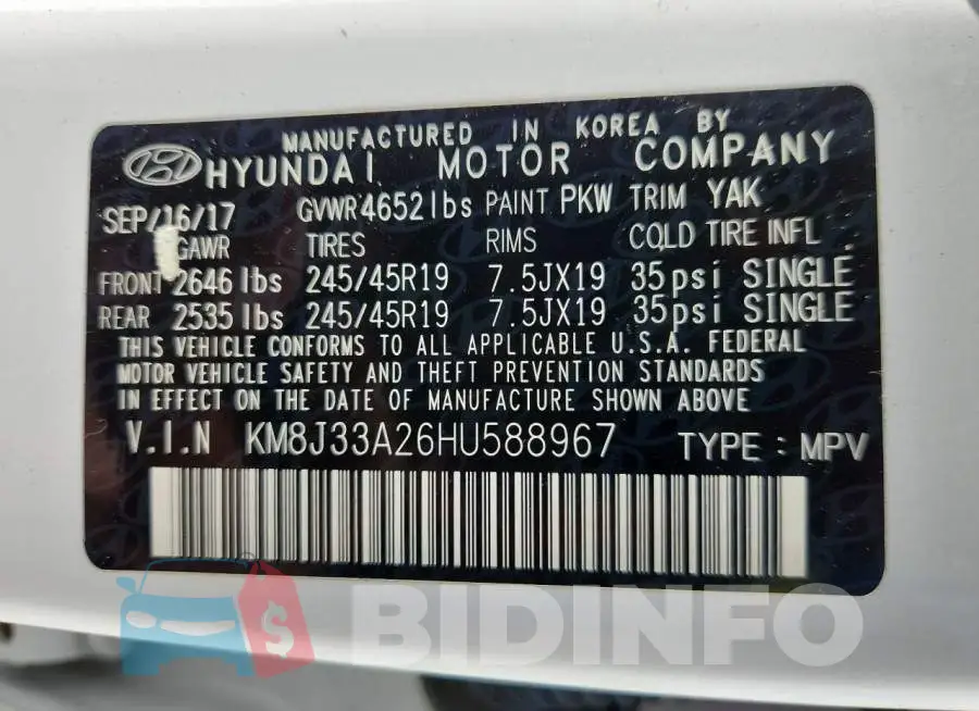 KM8J33A26HU588967 Photo# 12